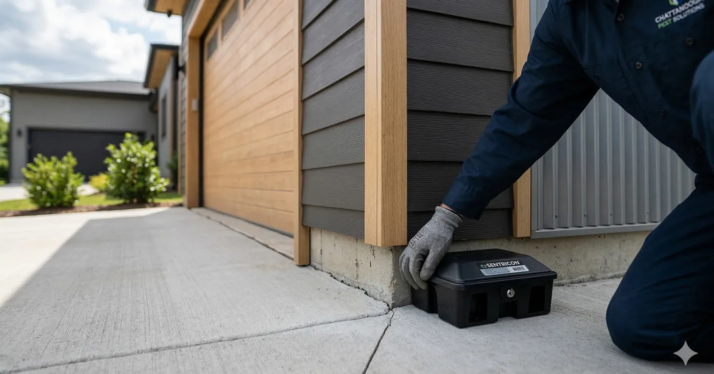 Termite bait station placement in yard