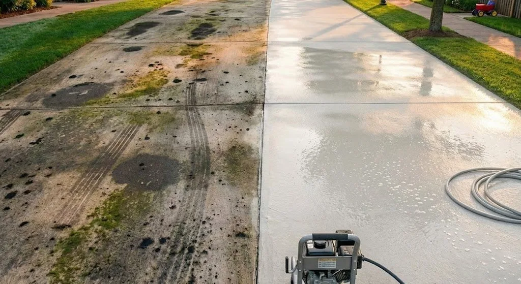 Pressure washing example