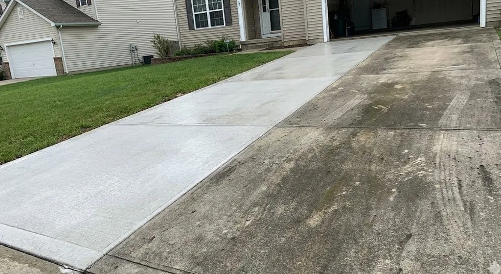 Driveway pressure washing